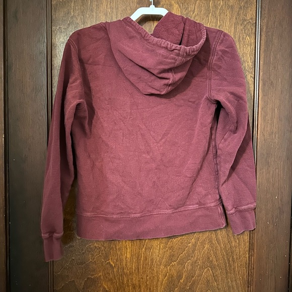 PACT Burgundy Zip Up Drawstring Hooded Sweatshirt Size S - Picture 3 of 4